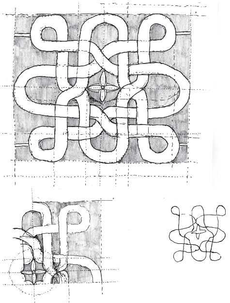 RG - Dibujo Arabesco 2008 . Técnica: lápiz de tinta 0.5 negro y lápiz grafito 2B sobre papel bond. Noviembre 2008.